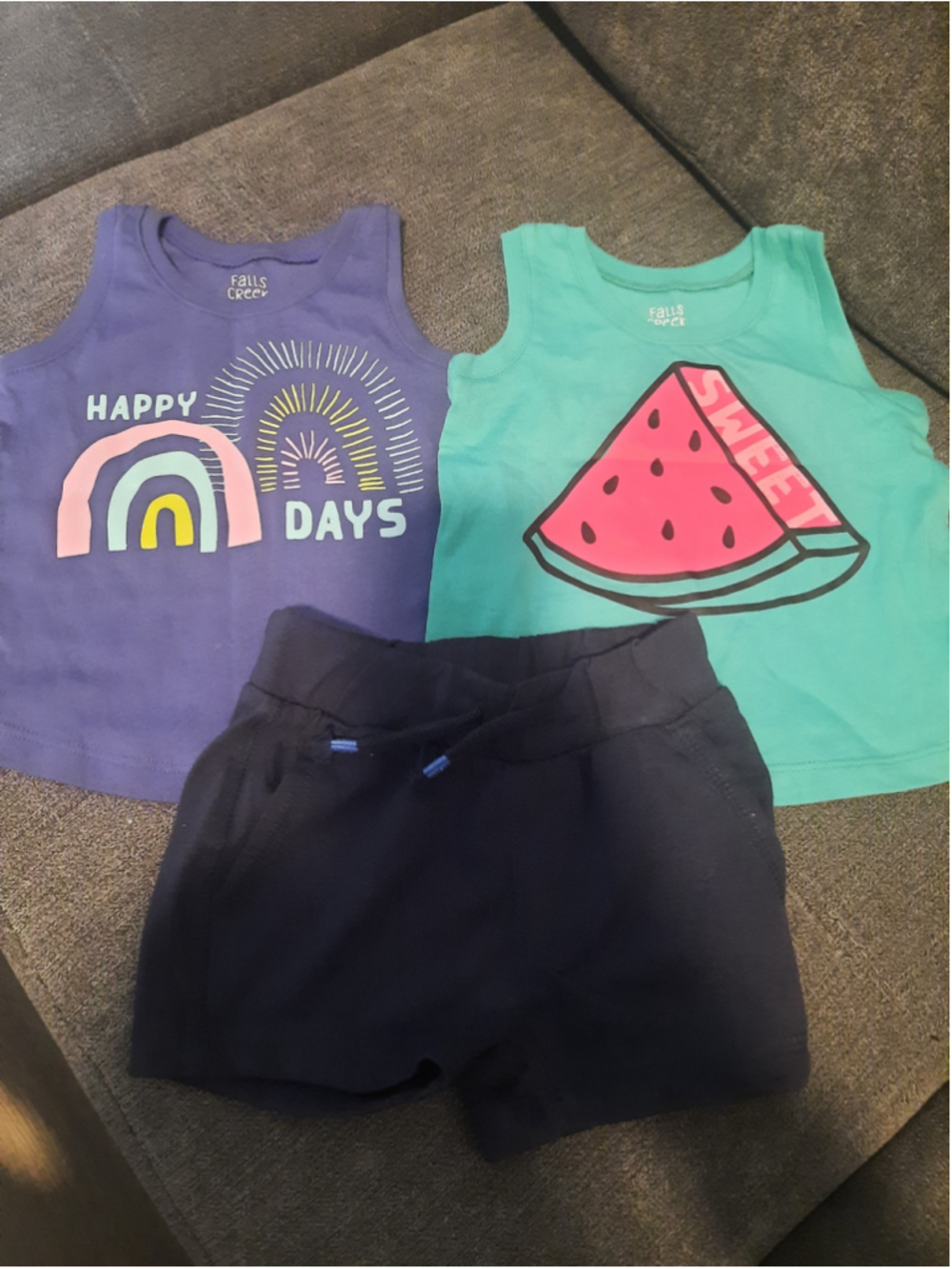 Baby Falls Creek Kids Tank Tops 12 Months Purple Teal